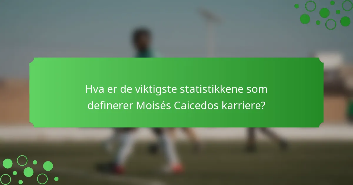 Hva er de viktigste statistikkene som definerer Moisés Caicedos karriere?