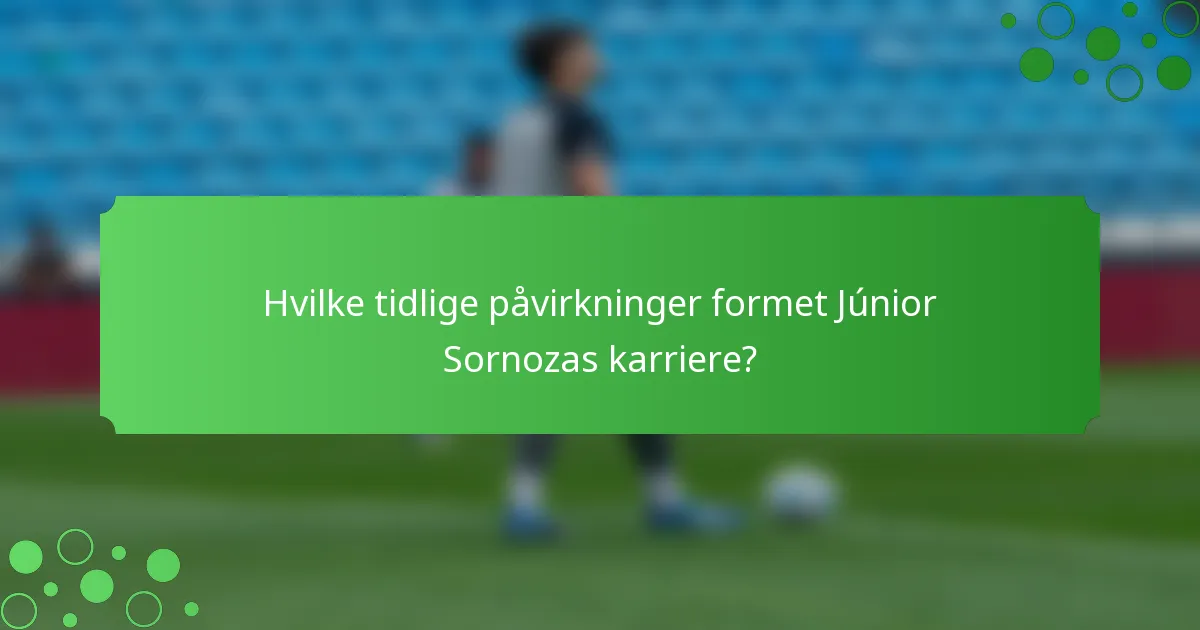 Hvilke tidlige påvirkninger formet Júnior Sornozas karriere?