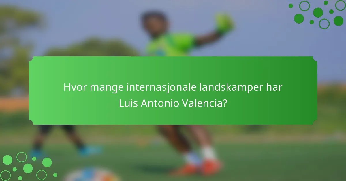 Hvor mange internasjonale landskamper har Luis Antonio Valencia?