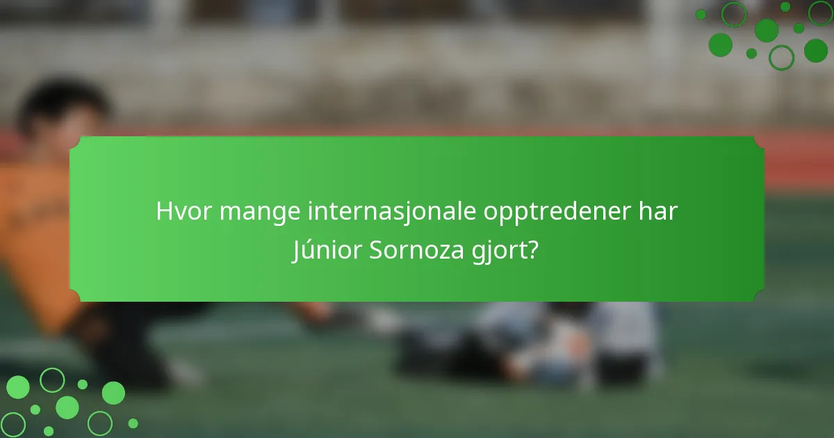 Hvor mange internasjonale opptredener har Júnior Sornoza gjort?