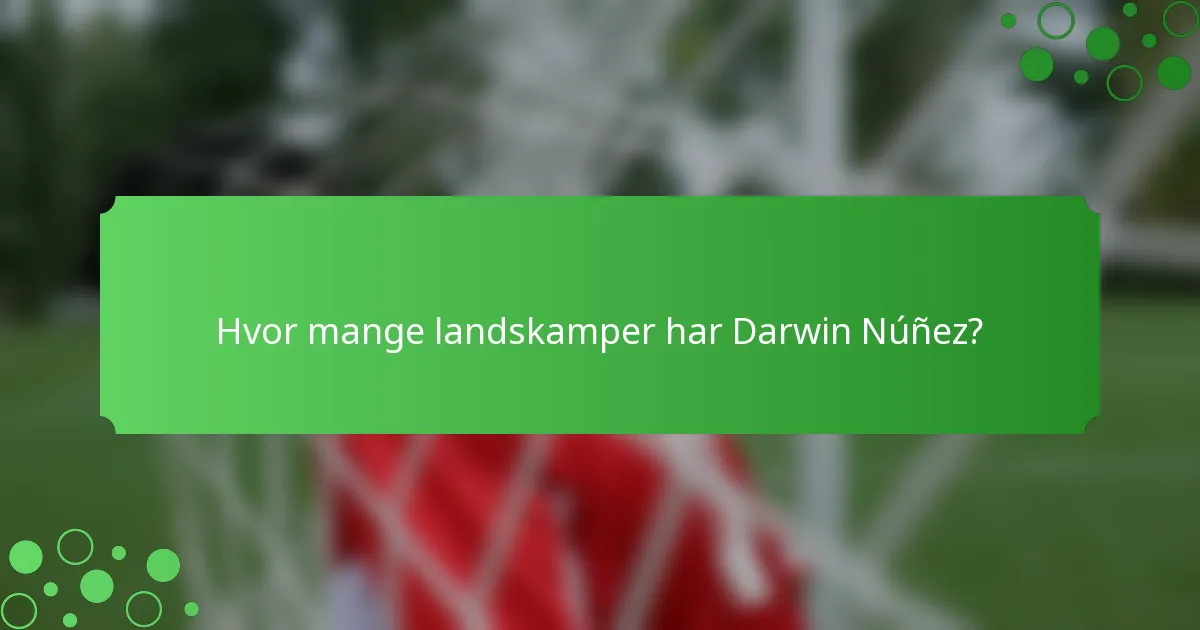 Hvor mange landskamper har Darwin Núñez?