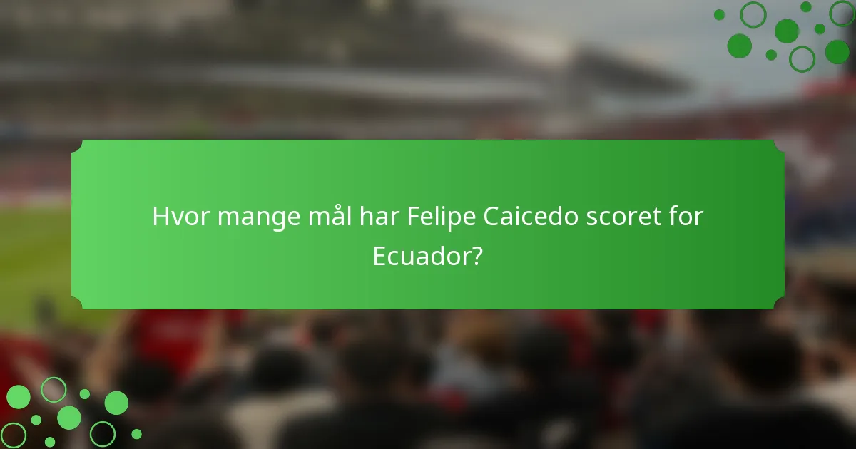 Hvor mange mål har Felipe Caicedo scoret for Ecuador?