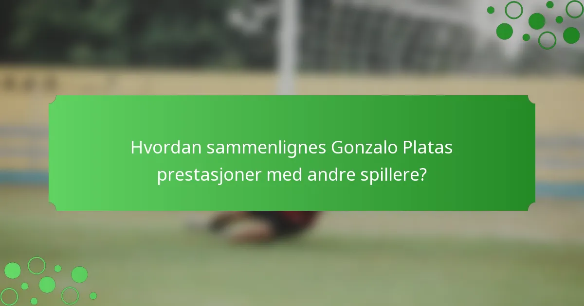Hvordan sammenlignes Gonzalo Platas prestasjoner med andre spillere?
